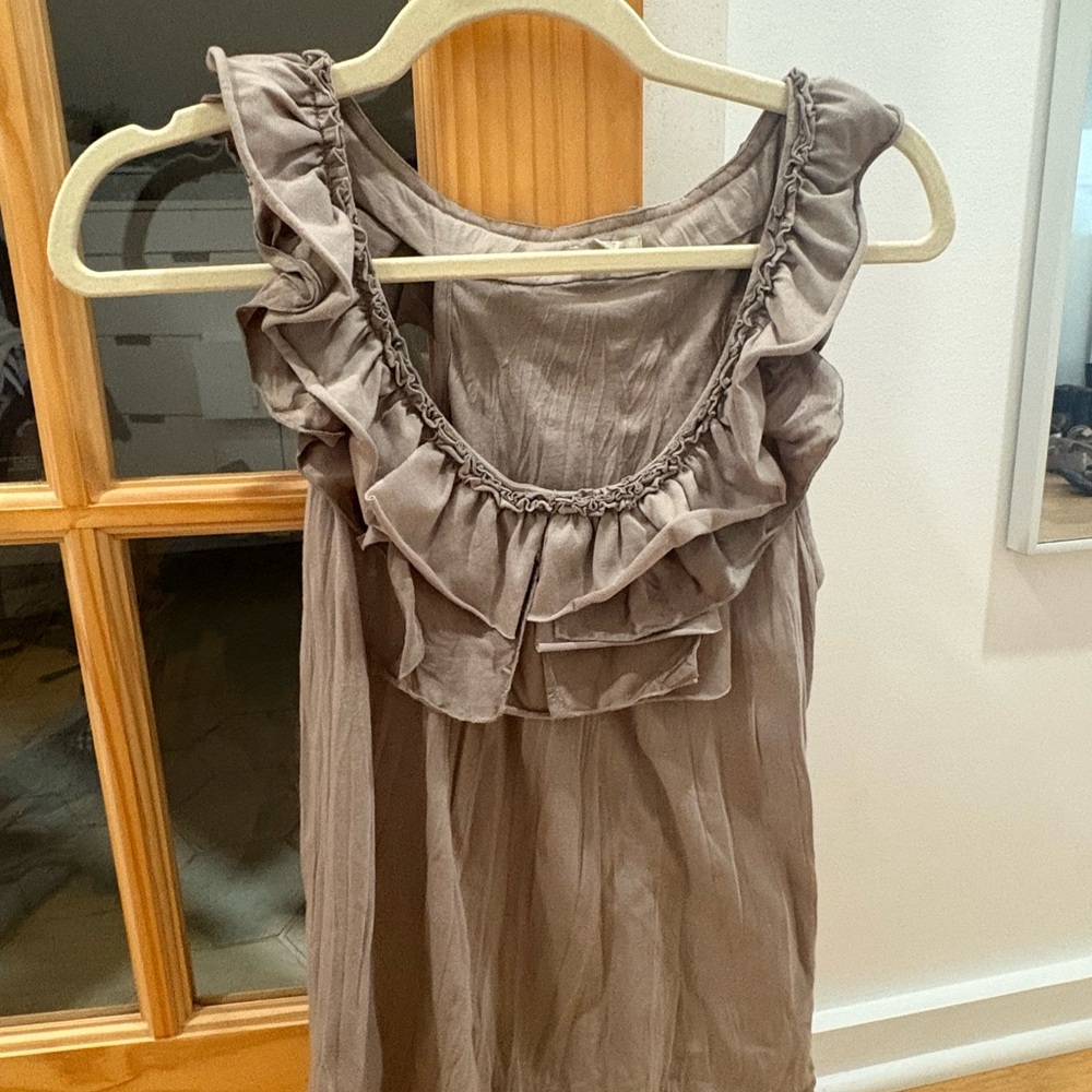Vintage Bordeaux Ruffled collar top